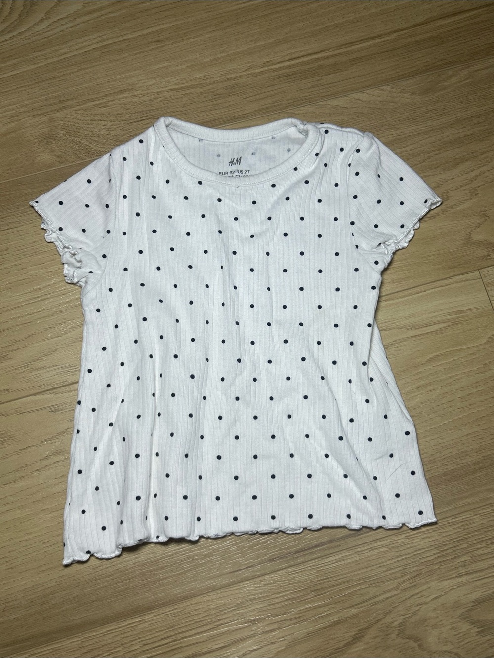 H&M White Tee with Black Polka Dots